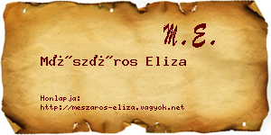 Mészáros Eliza névjegykártya