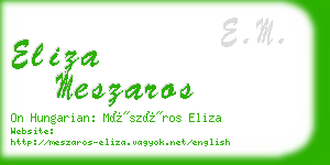 eliza meszaros business card